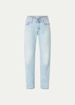 Levi's Dames 501 90s mid waist straight leg jeans met lichte wassing in de kleur Indigo