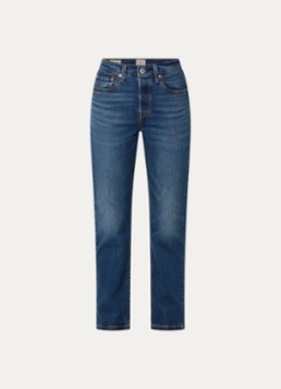 Levi's Dames 501 high waist slim fit cropped jeans met donkere wassing in de kleur Indigo