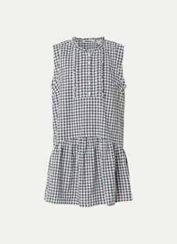 Levi's Dames Solara mini blousejurk met ruitdessin in de kleur Donkerblauw