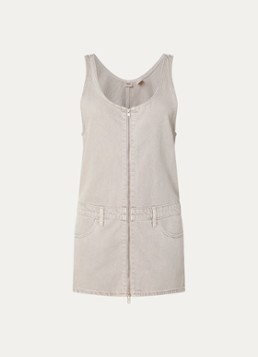 Levi's Dames Mini denim jurk met ronde hals in de kleur Lichtgrijs