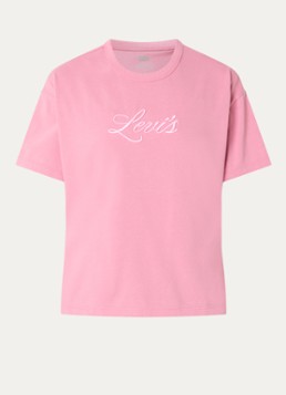 Levi's Dames T-shirt met logoborduring in de kleur Roze