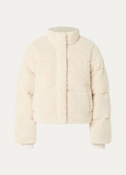 Levi's Dames Brynn cropped puffer jack van teddy met steekzakken in de kleur Creme