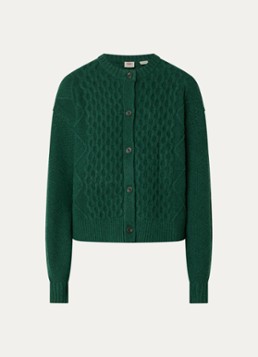 Levi's Dames Charlotte fijngebreid vest in wolblend in de kleur Donkergroen