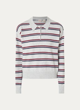 Levi's Dames Sweater met polokraag in de kleur Lichtgrijs