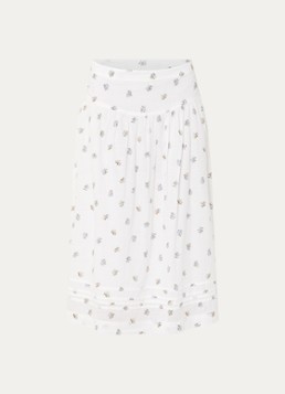 Levi's Dames Midi rok met bloemenprint in de kleur Wit