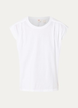 Levi's Dames Mouwloos T-shirt met plooidetail in de kleur Wit