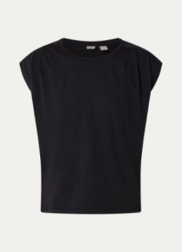 Levi's Dames Mouwloos T-shirt met plooidetail in de kleur Zwart