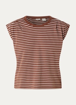 Levi's Dames Mouwloos T-shirt met streepprint in de kleur Bruin