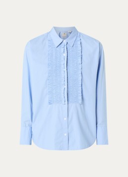 Levi's Dames Harlie blouse met smockwerk in de kleur Blauw