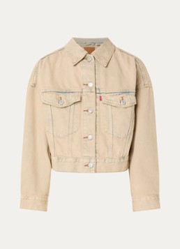 Levi's Dames Cropped jack met verwassen afwerking in de kleur Beige