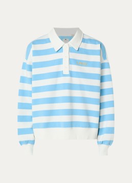 Levi's Dames Sweater met polokraag en logoborduring in de kleur Lichtblauw