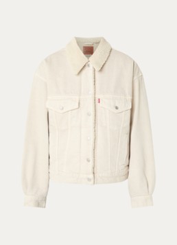 Levi's Dames 90s Sherpa Trucker spijkerjas met teddy voering en steekzakken in de kleur Creme