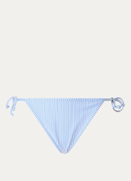 Becksöndergaard Dames Striba Bella tanga bikinislip met streepprint in de kleur Lichtblauw, maat: XL