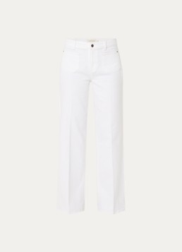 Expresso Dames High waist flared fit chino met steekzakken in de kleur Gebroken wit