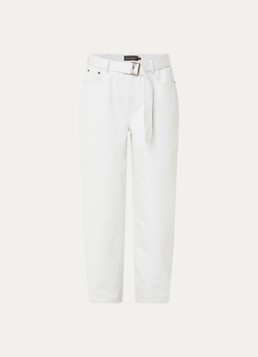 Expresso Dames High waist straight leg jeans met gekleurde wassing en ceintuur in de kleur Gebroken wit