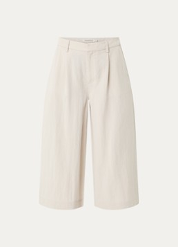 Expresso Dames Mid waist wide fit culotte met steekzakken in de kleur Creme