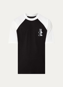 Armani Heren T-shirt met logo en stretch in de kleur Zwart