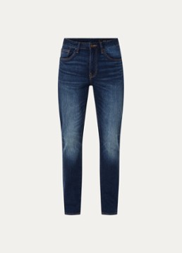 Armani Heren Slim fit jeans met donkere wassing in de kleur Petrol