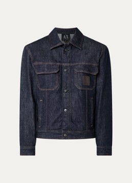 Armani Heren Spijkerjas met borstzakken in de kleur Indigo