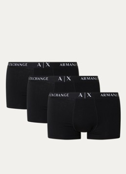 Armani Heren Boxershorts met logoband in 3-pack in de kleur Zwart