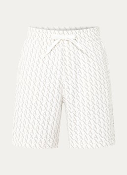 Armani Heren Straight fit korte joggingbroek met logoprint en trekkoord in de kleur Wit
