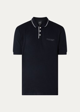 Armani Heren Regular fit polo met logo in de kleur Donkerblauw