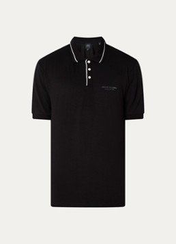 Armani Heren Regular fit polo met logo in de kleur Zwart