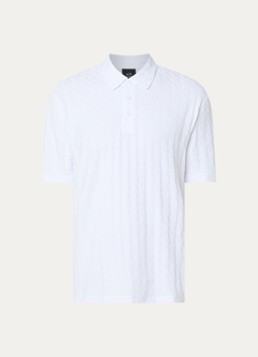 Armani Heren Regular fit polo met logoborduring in de kleur Gebroken wit