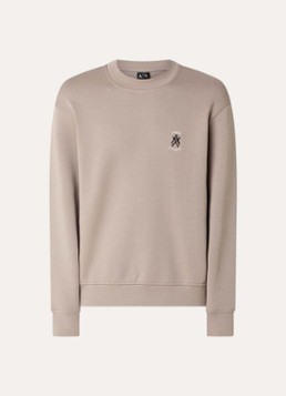 Armani Heren Sweater met logo in de kleur Zand