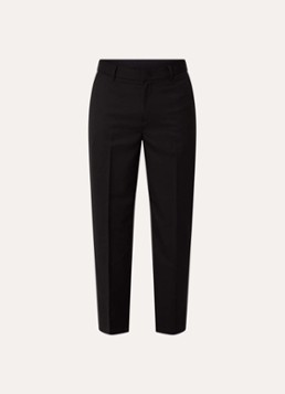 Armani Heren Straight fit pantalon in wolblend met steekzakken in de kleur Zwart