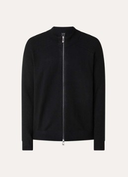 Armani Heren Fijngebreid vest in scheerwolblend in de kleur Zwart