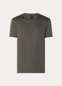 Armani Heren T-shirt met ronde hals in de kleur Okergeel