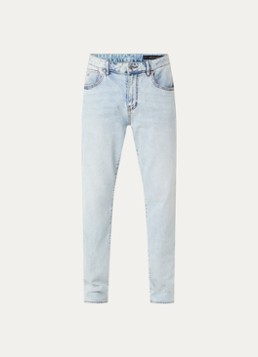 Armani Heren Slim fit jeans met gekleurde wassing in de kleur Lichtblauw