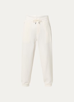 Armani Heren Tapered fit joggingbroek met steekzakken in de kleur Gebroken wit