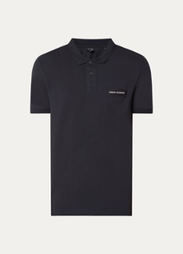 Armani Heren Regular fit polo met logo in de kleur Donkerblauw