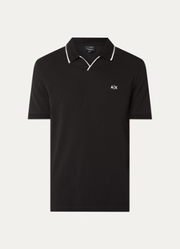 Armani Heren Regular fit polo met logo in de kleur Zwart