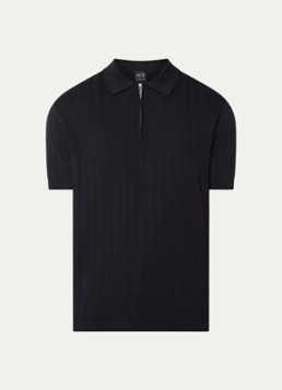 Armani Heren Regular fit polo met structuur in de kleur Zwart