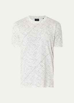 Armani Heren T-shirt met logo in de kleur Wit