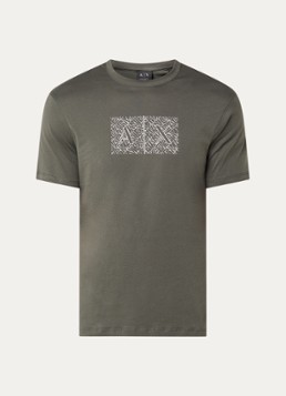 Armani Heren T-shirt met logoprint in de kleur Groen