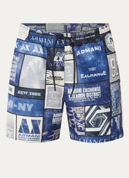 Armani Heren Zwemshorts met print in de kleur Blauw