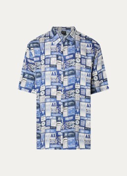 Armani Heren Regular fit overhemd met print in de kleur Blauw