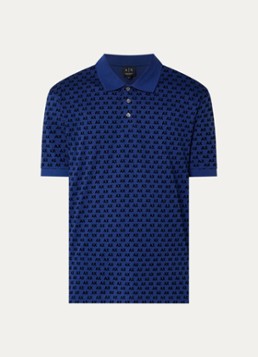 Armani Heren Regular fit polo met logoprint in de kleur Kobaltblauw