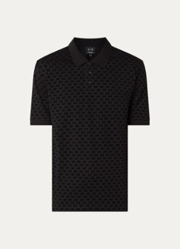 Armani Heren Regular fit polo met logoprint in de kleur Zwart