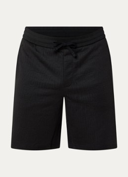 Armani Heren Loose fit korte broek met logoborduring in de kleur Zwart