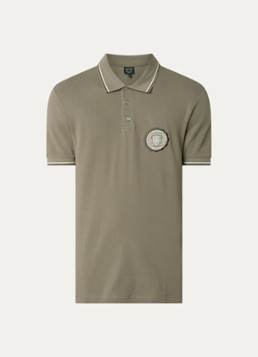 Armani Heren Regular fit polo met logo in de kleur Lichtbruin