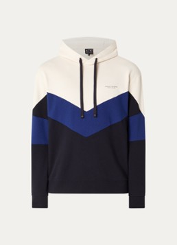 Armani Heren Hoodie met logo in de kleur Gebroken wit