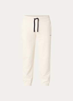 Armani Heren Tapered fit joggingbroek met trekkoord in de kleur Creme