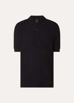 Armani Heren Regular fit polo met structuur in de kleur Donkerblauw