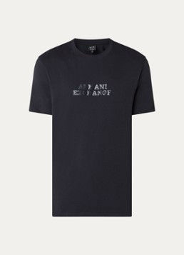 Armani Heren T-shirt met 3D logoprint in de kleur Donkerblauw