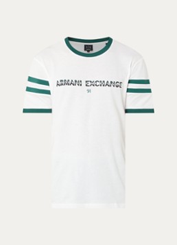 Armani Heren T-shirt met logoprint in de kleur Wit